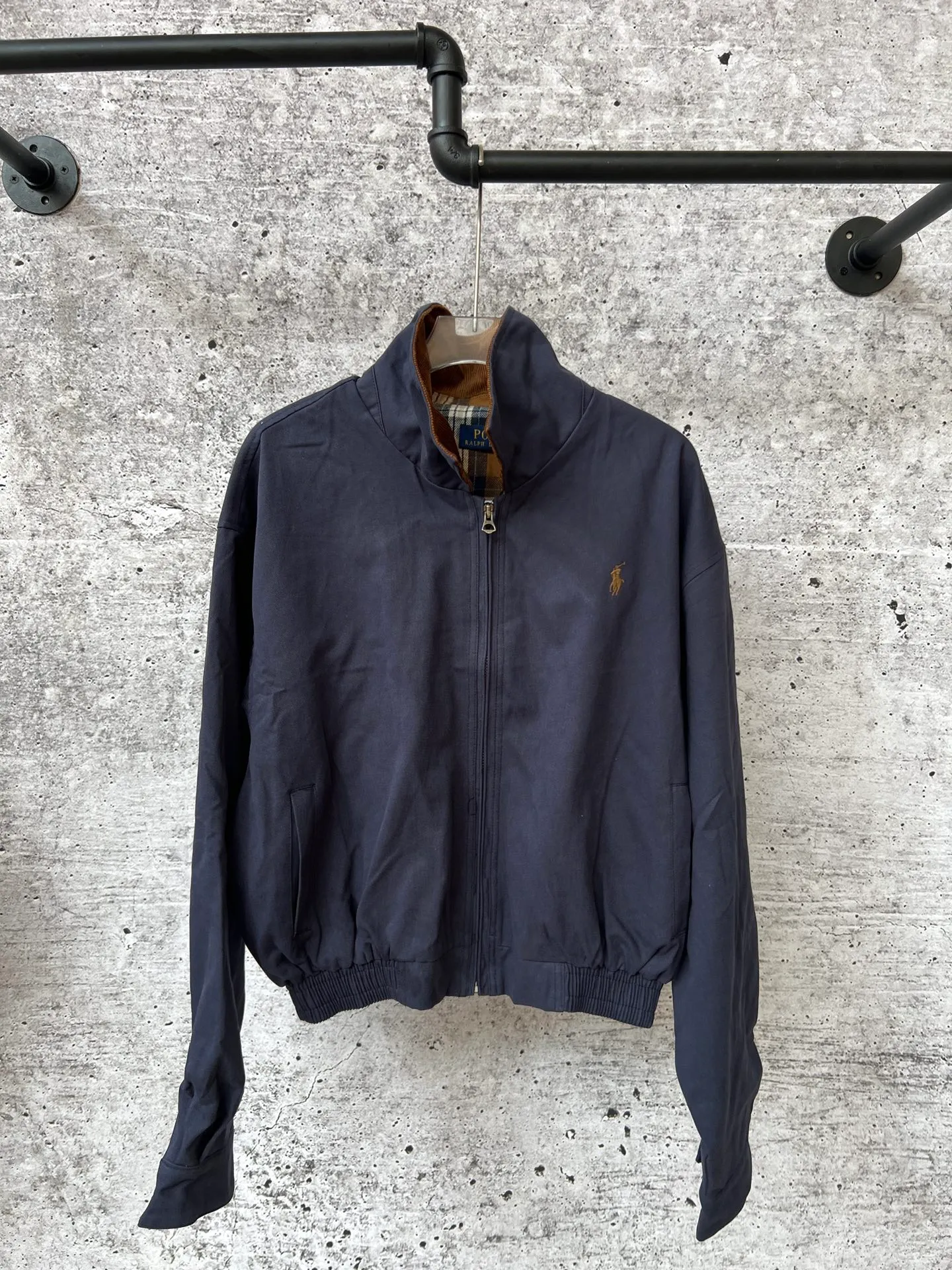 P310 Ralph Lauren women's autumn short wide jacket, short wide version with loose bust, elongated upper body effect, lining with plaid fabric, corduroy contrast collar added to the collar to make it more personalized, imported embroidered pony logo, fine workmanship and customized hardware accessories